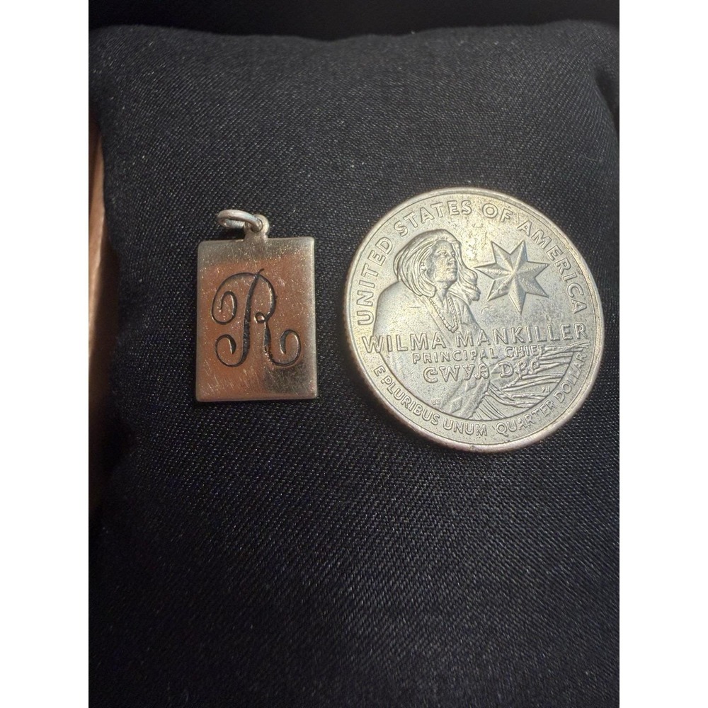STERLING SILVER PENDANT MONOGRAM R - Picture 4 of 4